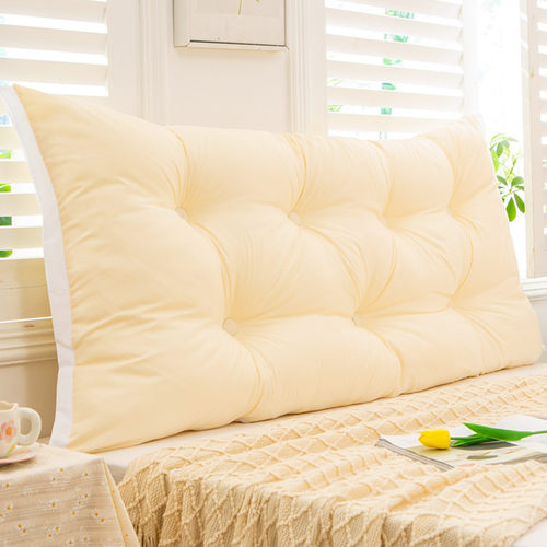 AZA32023新款ins风床头靠垫薄款奶白大靠背榻榻米软包床上靠枕绑