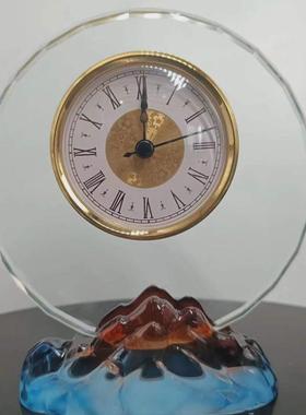 厂家直销水晶欧式座钟结婚纪念礼品装饰钟表客厅摆件婚庆水晶