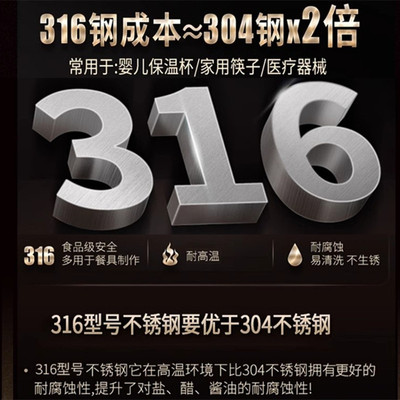 艾卡龙炖盅316不锈钢蒸蛋碗带盖水蒸鸡蛋羹专用婴儿辅食饭蒸菜盘