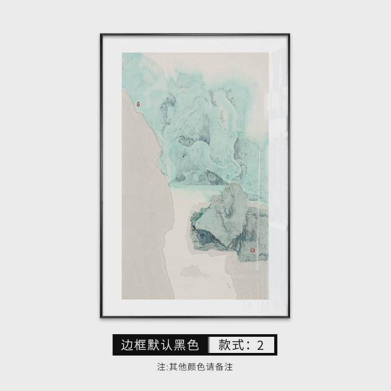 玄关禅意石头装饰画现代抽象新中式客厅挂画软装样板房书房茶室画