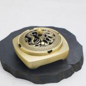 创意黄铜烟灰缸带盖个性 茶几桌面精美摆件 烟缸家用客厅办公室中式