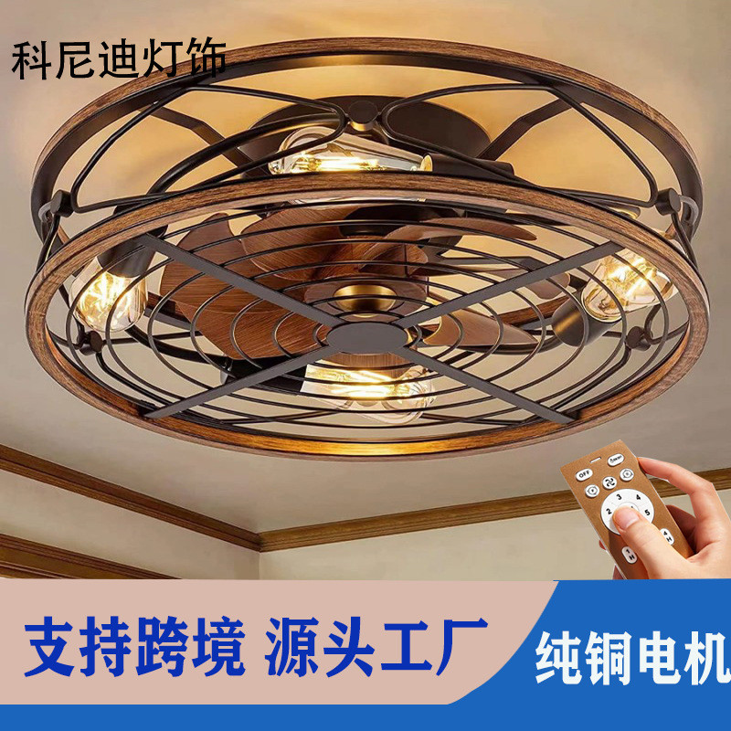 跨境客厅吸顶灯隐形风扇灯客厅书房餐厅灯北欧简约现代卧室吊扇灯