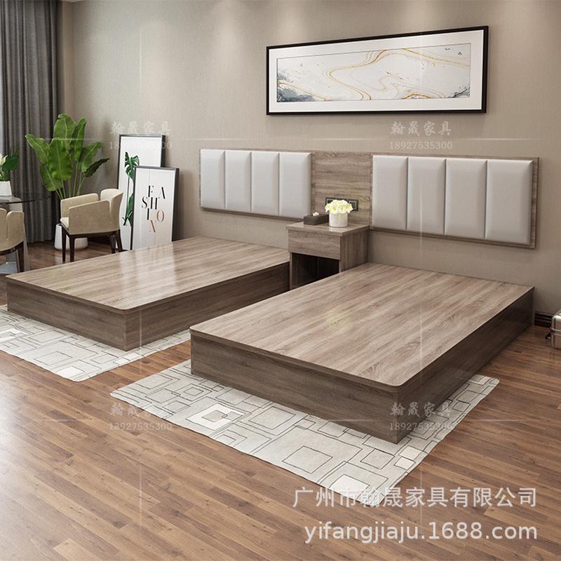 单间酒店家具标间宾馆床全套公寓房客房民宿单床双床出租房床厂家