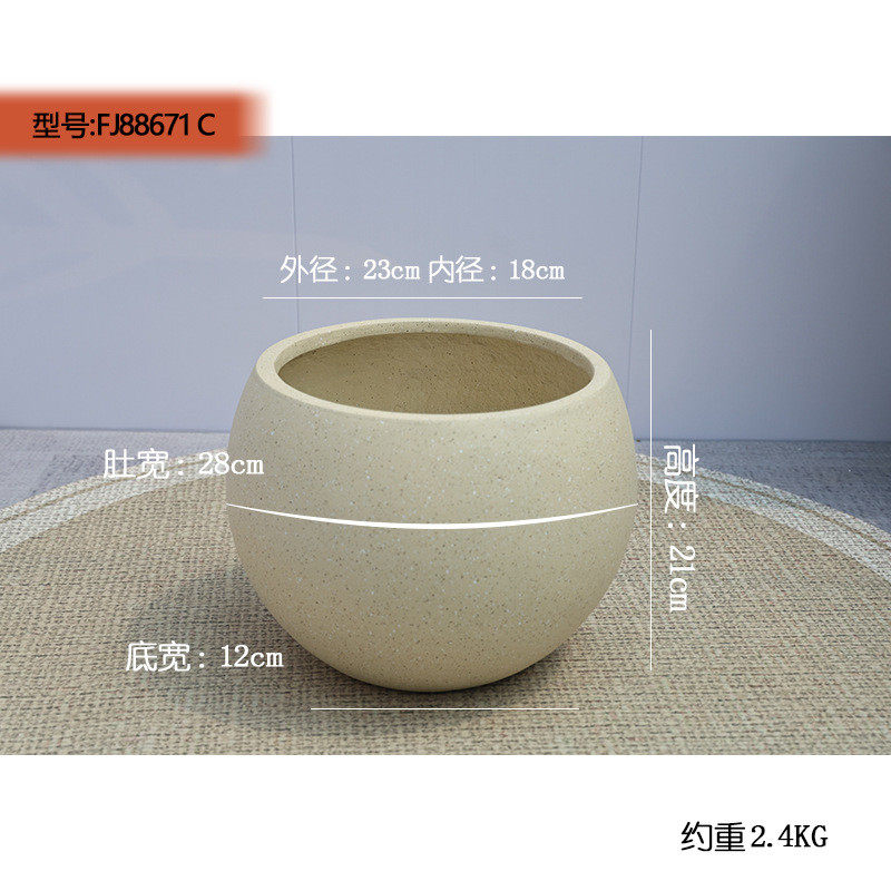 镁泥花盆简约落地艺术仿古花盆北欧化风格室外室内绿植盆栽水泥盆