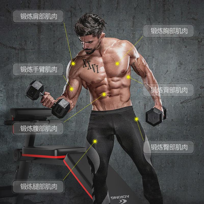 哑铃凳仰卧起坐健身器材家用男辅助多功能锻炼运动器械飞鸟卧推椅