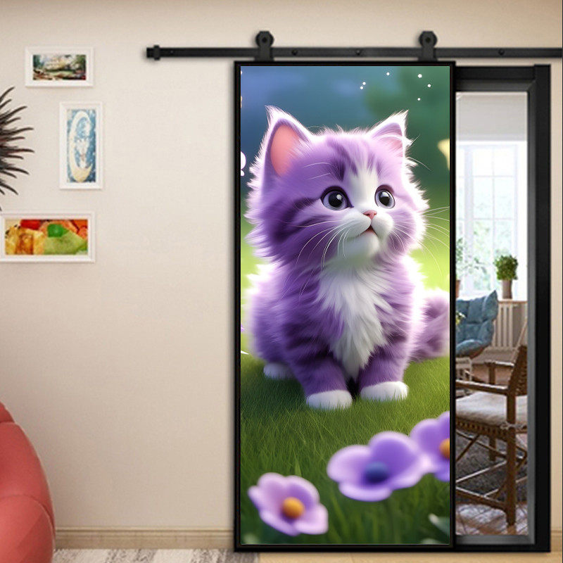 猫贴纸防水门贴墙贴可爱小猫咪壁画贴画卡通图案玻璃墙上壁纸定制