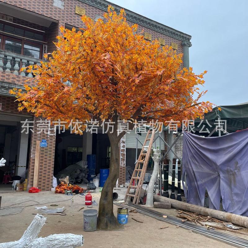 大型仿真红枫树室内外商场枫树假树造景装饰展厅仿真摄影景观