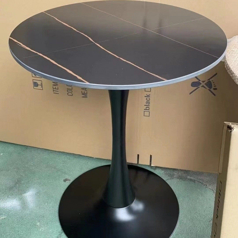 现代简约北欧洽谈桌椅家居阳台休闲接待白色圆形餐桌郁金香小圆桌