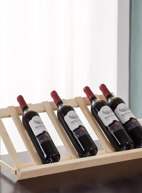 eq4f红酒架摆件实木家用红酒柜展示架小型商用葡萄酒架子放斜酒瓶