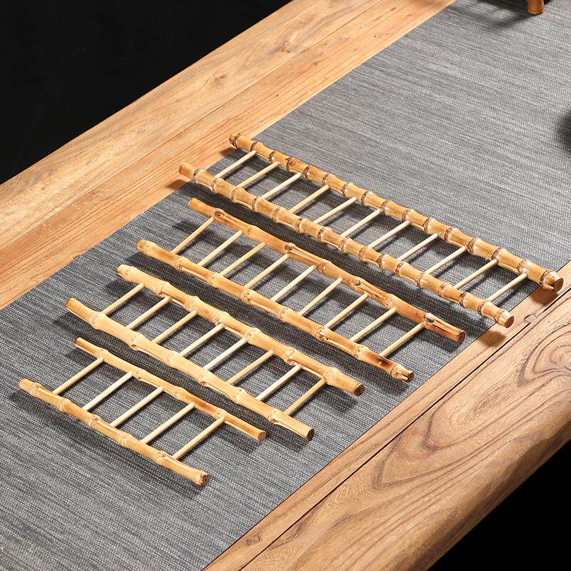 竹制品竹鞭梯子创意家居装饰摆件仿古小梯子节节高升工艺品晾杯架