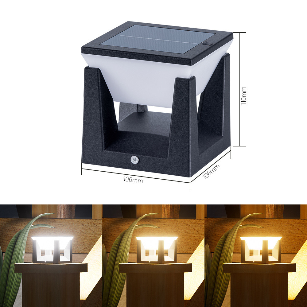 太阳能柱头灯庭院灯简约现代别墅围墙室外大门户外栏杆柱子防水灯