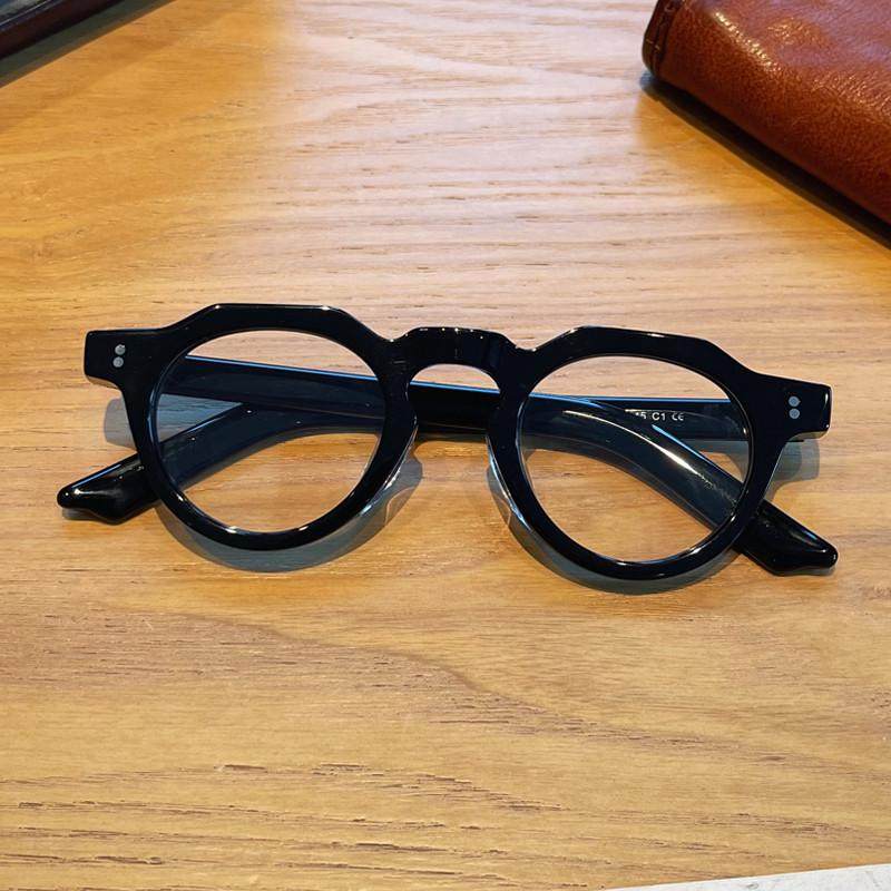 质感板材米钉圆形眼镜架男女潮人港风厚实镜框平光镜可配近视,ZIPPO/瑞士军刀/眼镜,眼镜架,淘宝优惠券,粉丝福利购,淘宝优惠卷