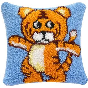 段段绣抱枕diy十字绣地毯绣段段绣毛线绣 猫头鹰松鼠猫图案