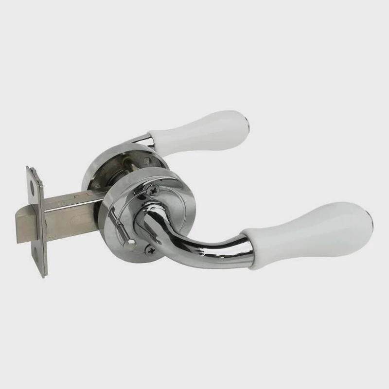 陶瓷锁房门执手锁室内锁卫生间浴室白色把手锁whitedoorhandle