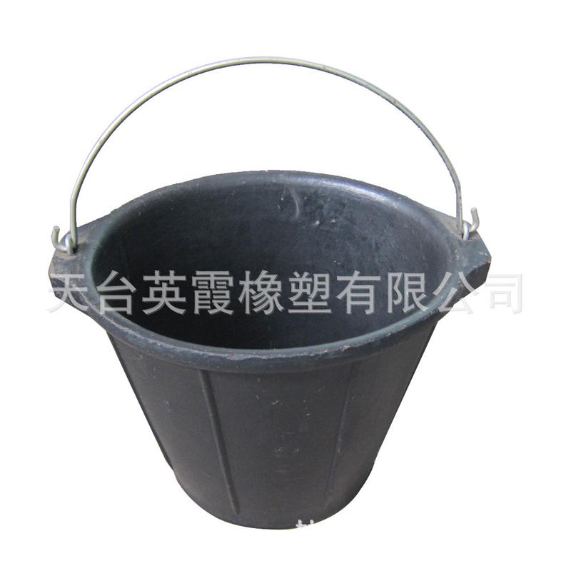 水桶供应橡胶桶8l泥灰桶工地用厂方出口南美胶桶黑色