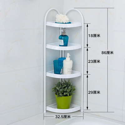 浴室落地置物架卫生间免打孔收纳架厕所厨房伸缩转角三角塑料新品