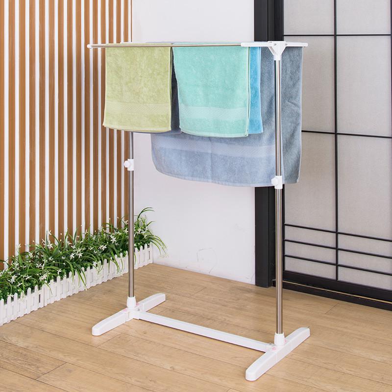 落地毛巾架 不锈钢小型折叠晾衣架阳台移动晒衣服架子批发