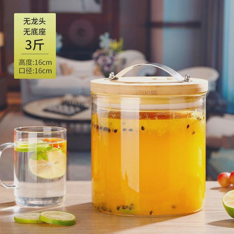 青梅泡酒耐高温玻璃瓶家用加厚密封龙头专用容器密封葡萄酒罐子