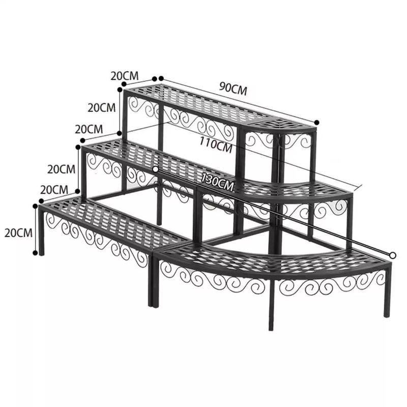 多肉铁艺花架阶梯式置物架阳台庭院花盆架客厅转角花园室外展示架