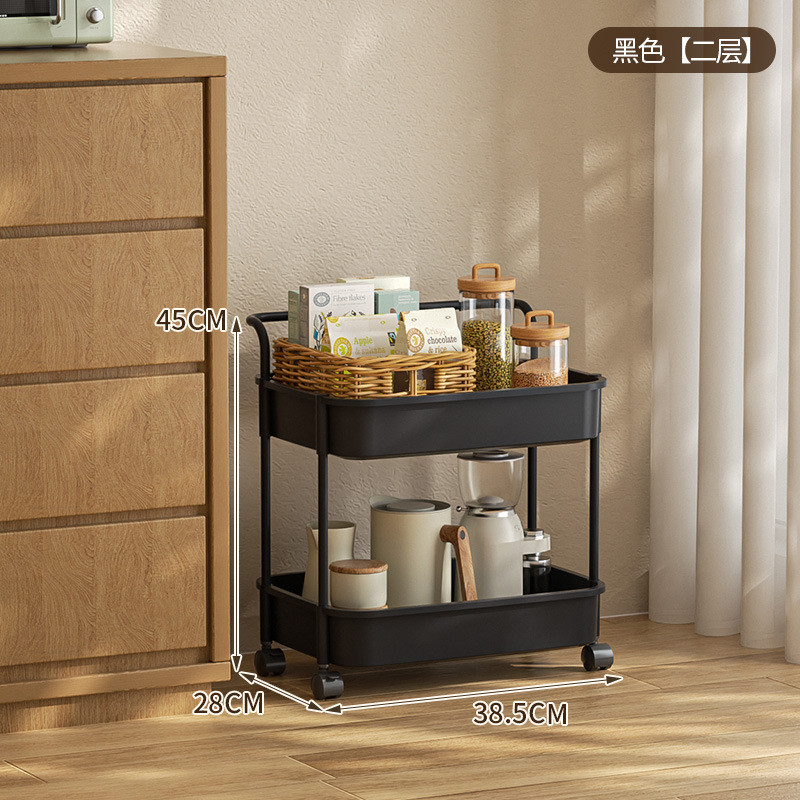 小推车带轮厨房置物架落地防尘收纳架果蔬多层储物带盖菜架水果架