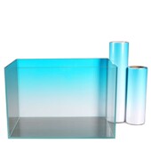 鱼缸背景纸纯黑色白色装 饰背景缸青白蓝白渐变黑白格子底部贴纸