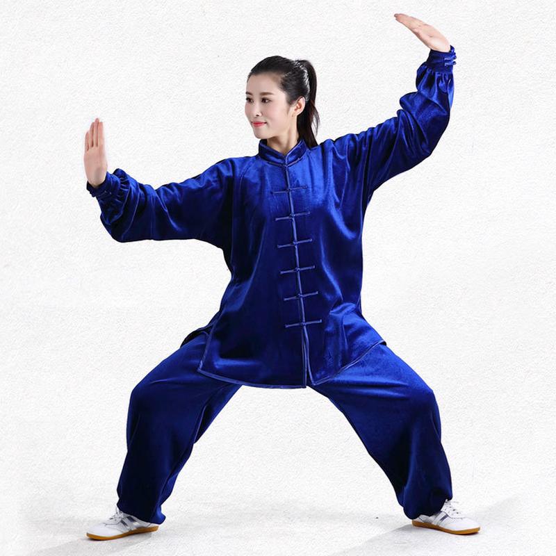 宏极双层加绒加厚南韩绒太极服金丝绒秋冬男太极拳练功裤女不倒绒