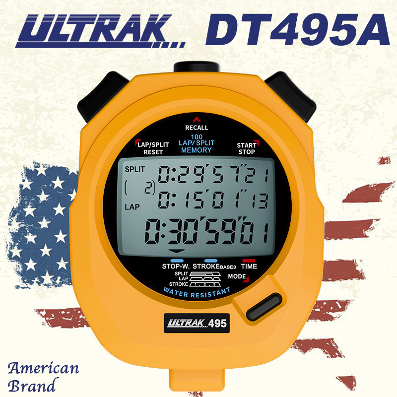电子秒表dt495b定尔志ultrak奥赛克100道3显示排计时器田径训练