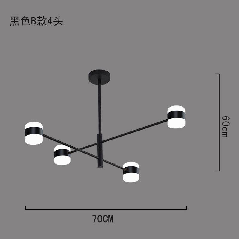 北欧后现代客厅吊灯简约铁艺旋转树枝吊灯创意工业风几何家居灯饰