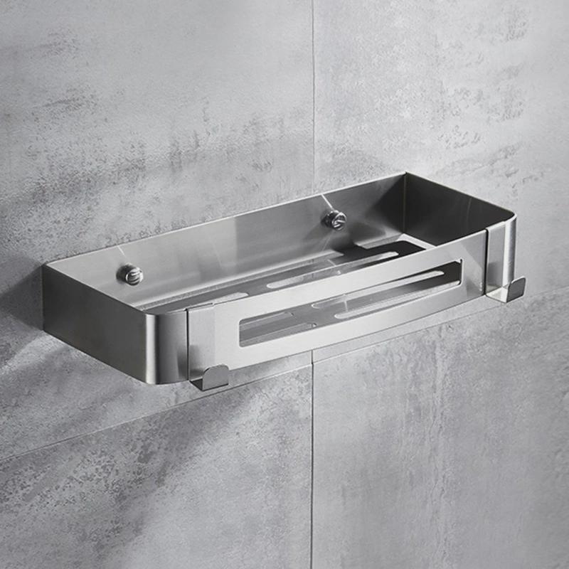 304不锈钢浴室置物架免打孔壁挂卫生间三角架厕所转角洗澡收纳架