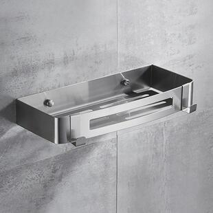 304不锈钢浴室置物架免打孔壁挂卫生间三角架厕所转角洗澡收纳架