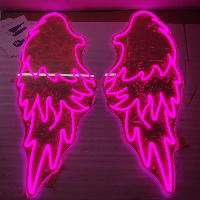 led柔性霓虹灯创意图案展厅房间背景墙挂壁式霓虹灯翅膀