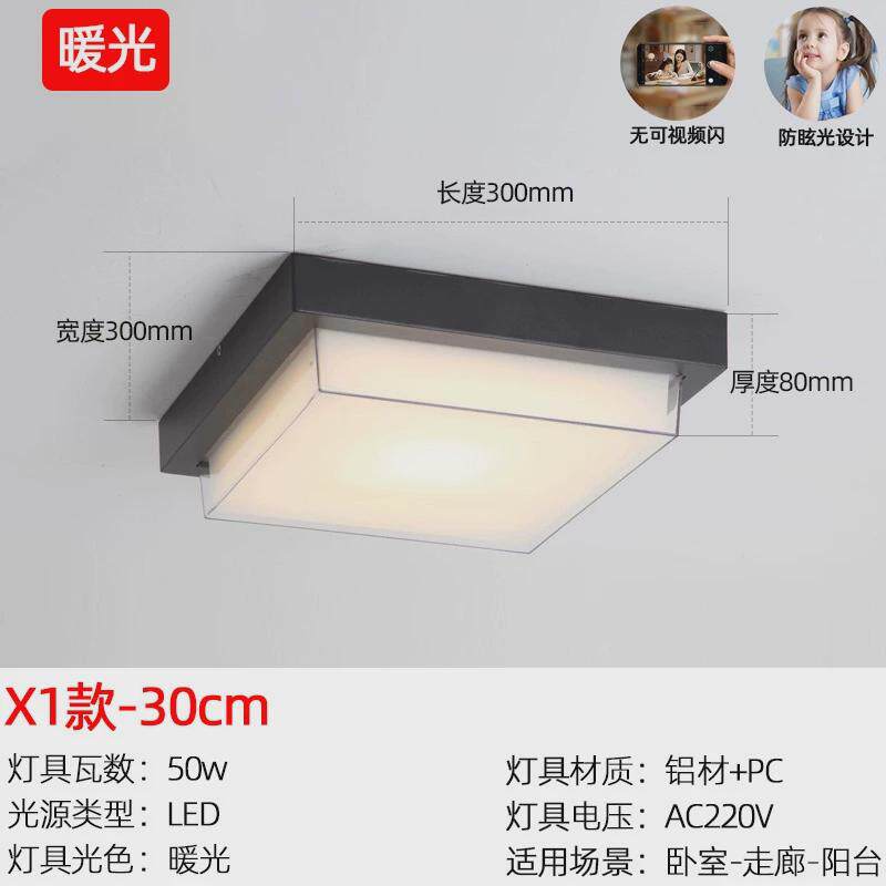 户外吸顶灯防水凉亭走廊楼梯入户大门阳台过道别墅庭院led吸顶灯
