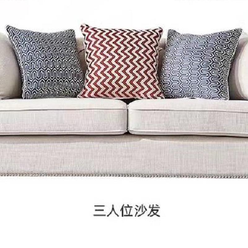 美式拉扣布艺沙发组合后现代风格简约现代客厅小户型轻奢三人沙发