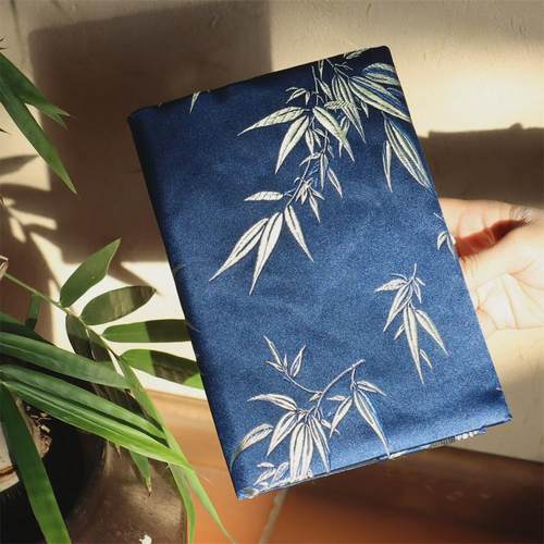 真我竹缎面古风手工布书衣中国风书套A5A6记事本随身手帐新款