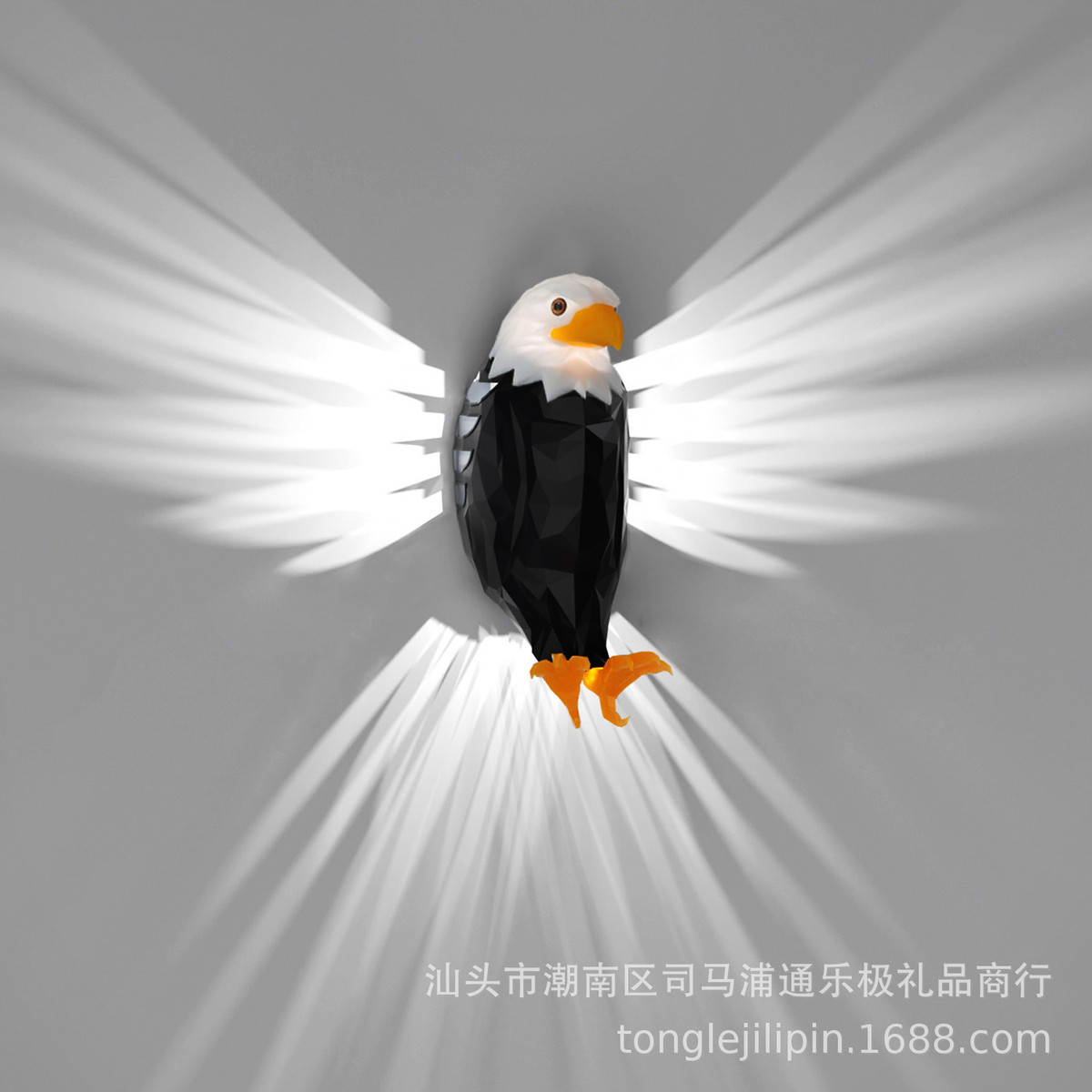 跨境新款黑色老鹰壁灯墙面氛围灯派对节日礼物装饰模型新品