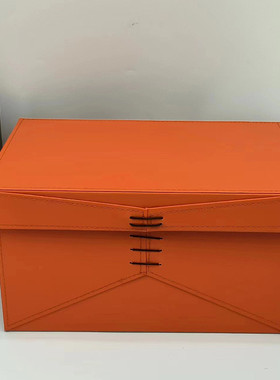 轻奢大绳皮革收纳箱样板房装饰品衣帽间柜顶卧室穿储物收纳盒摆件