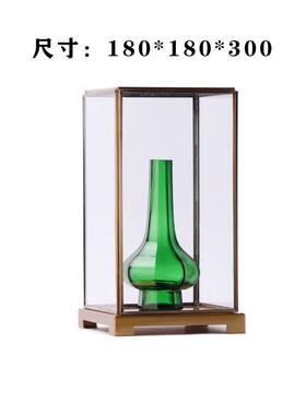 新中式现代琉璃花瓶茶色绿色花器摆件博古架摆件书柜装饰品样板房