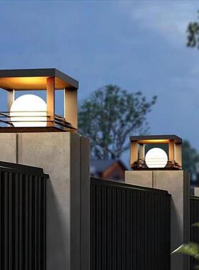 柱头太阳能柱头灯别墅门口的灯外墙灯大门垛新款立柱灯walllight