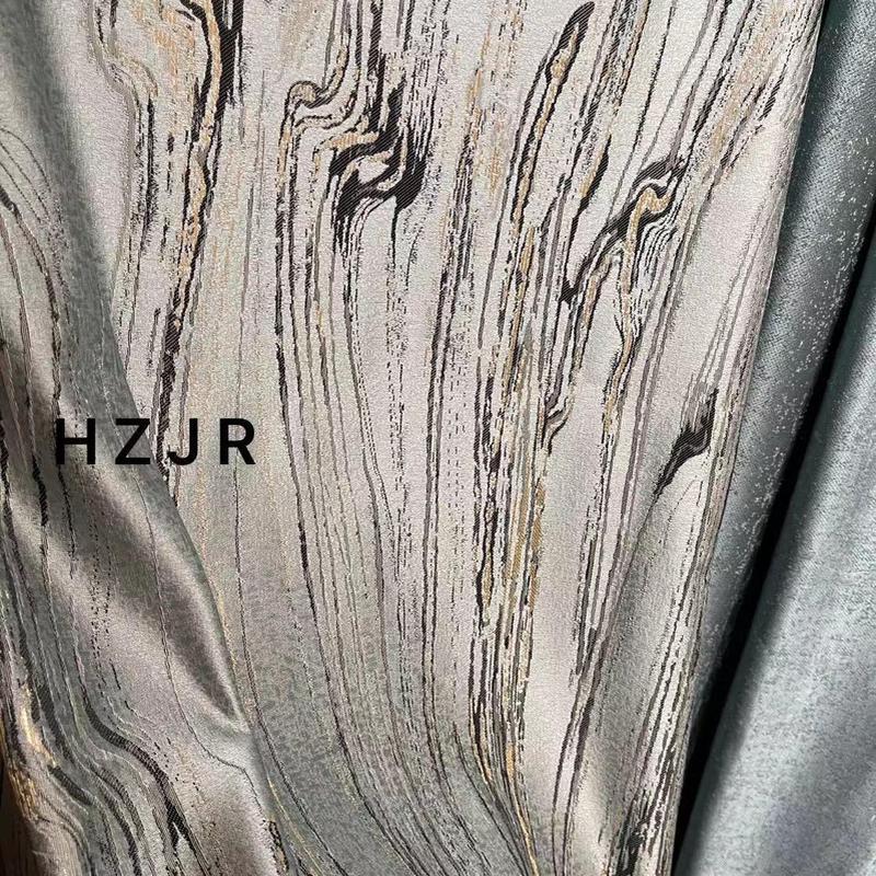 2022源头工厂浅蓝大理石提花帘新中式高档垂直帘轻奢水墨阳台纱帘