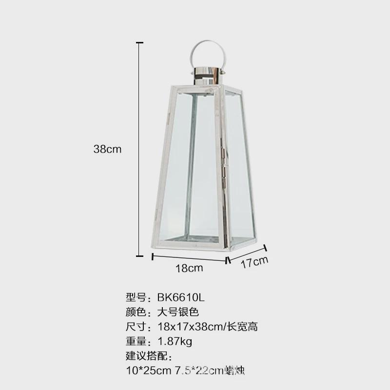 轻奢烛台摆件北欧浪漫风灯户外蜡烛防风罩提灯铜天灯黄铜色酥油灯