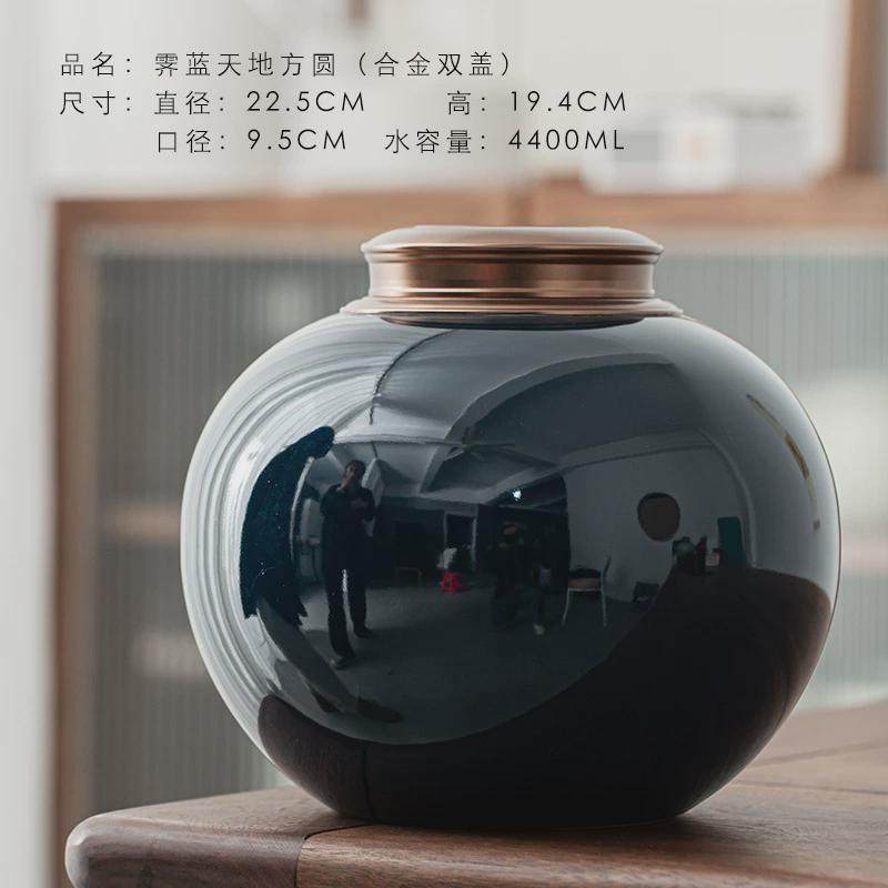 哥窑茶叶罐陶瓷大号2斤装密封罐存储藏茶罐子防潮天地方圆茶叶罐,厨房/烹饪用具,密封罐,淘宝优惠券,粉丝福利购,淘宝优惠卷