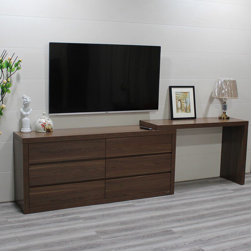 胡桃木色实木储物收纳柜子现代简约五床尾橱柜抽屉卧室六斗柜