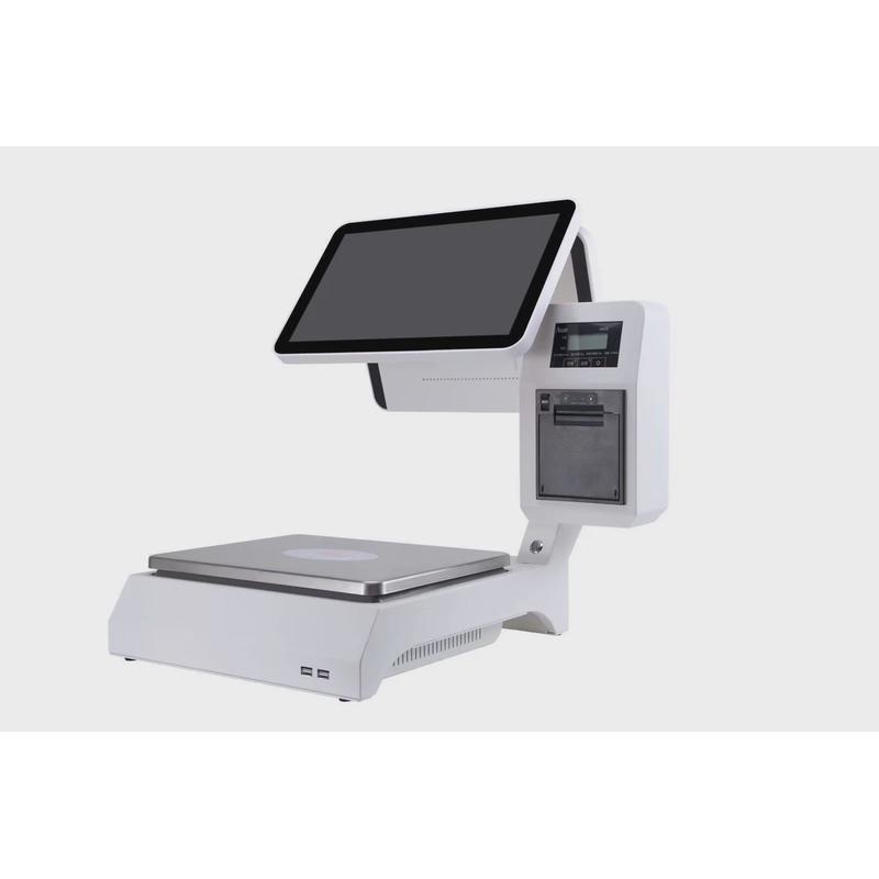 首讯c3触屏电子收银秤水果称重收银收银超市熟食蔬菜双屏一体称