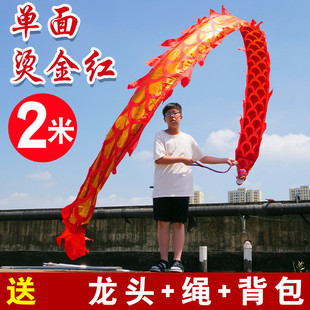 儿童舞龙彩带健身彩带中国甩龙广场舞校园新款龙龙龙头表演道具