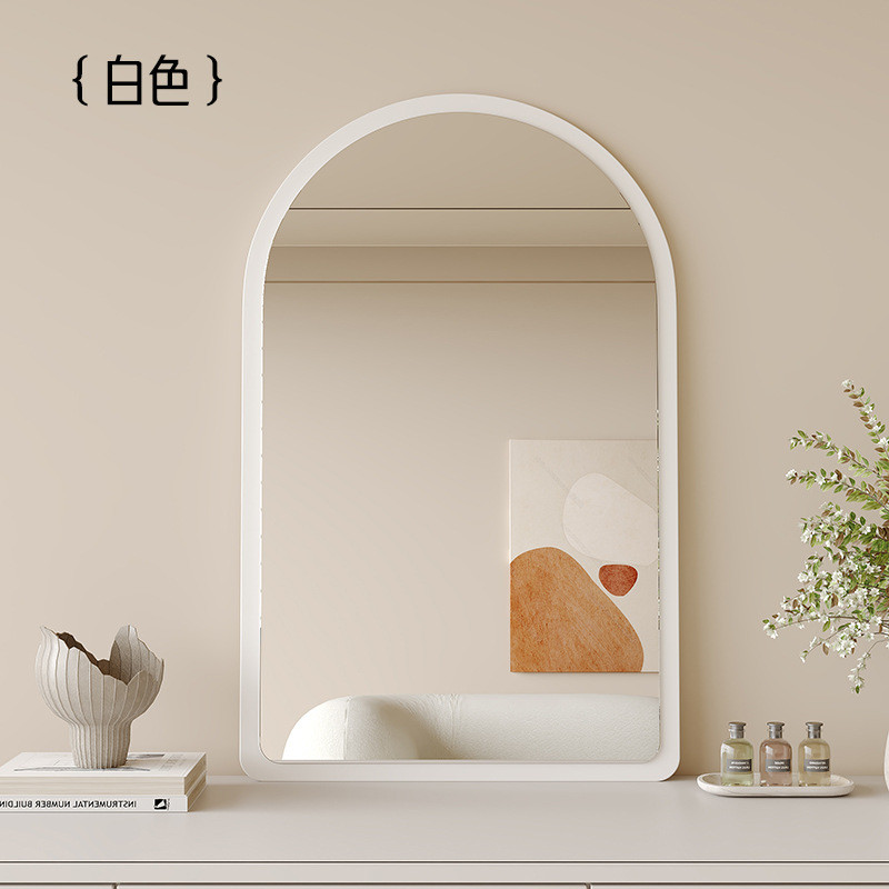 中古风化妆镜梳妆台挂墙式镜子卫生间异形浴室镜桌面中古风摆挂镜