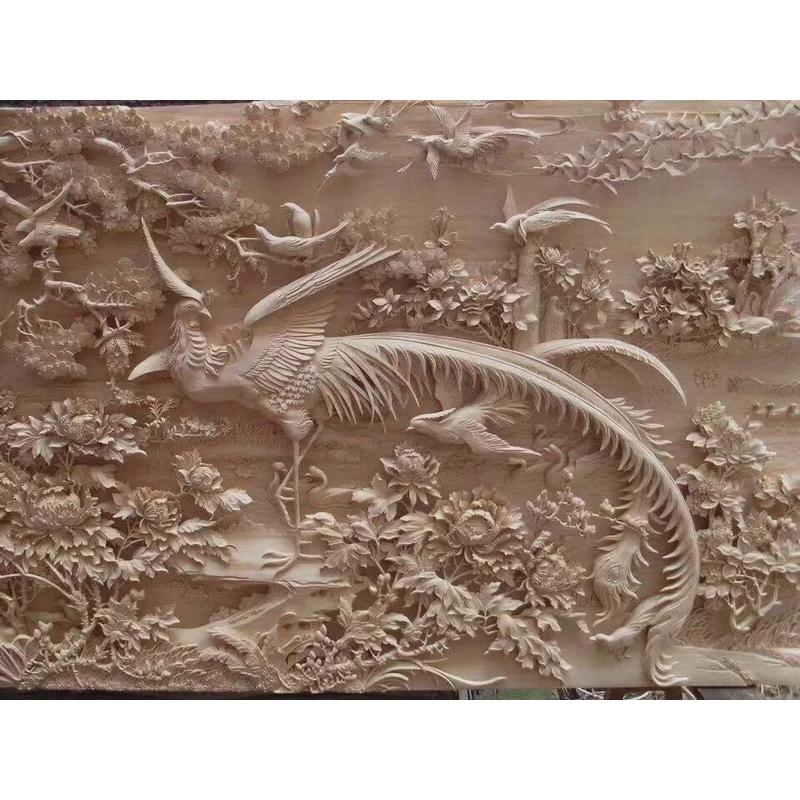 东阳手工木雕新中式雕刻实木挂件深浮雕圆形轻奢背景玄关墙挂画