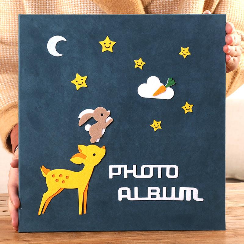 德源相册相册diy自粘贴式覆膜影集家庭混装毛毡宝宝儿童纪念册