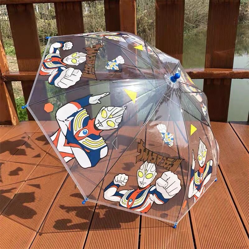 奥特曼透明儿童雨伞幼儿园创意可爱卡通宝宝小学生男女孩童长柄伞