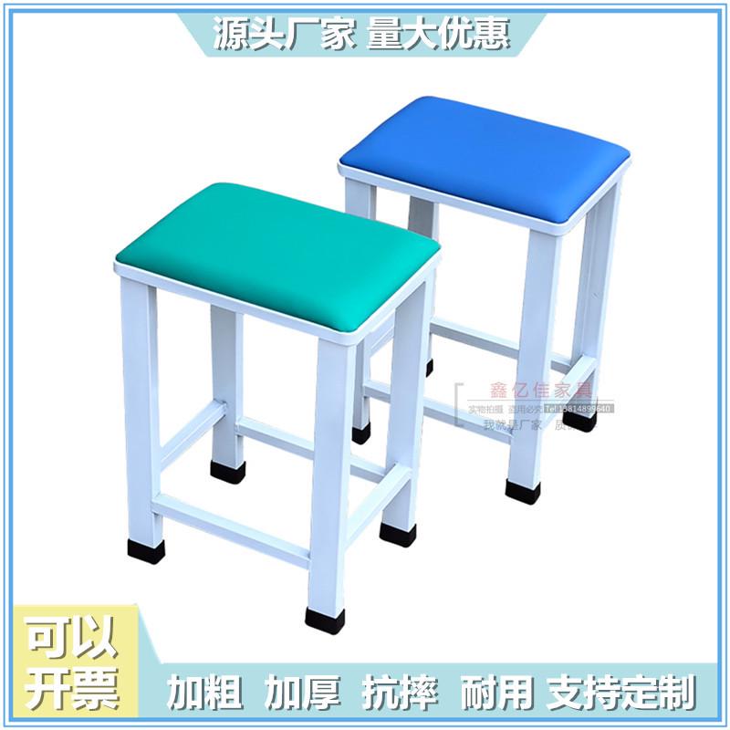 软包面凳子工厂车间流水线工作凳医院商场大方凳软包颜色可订制