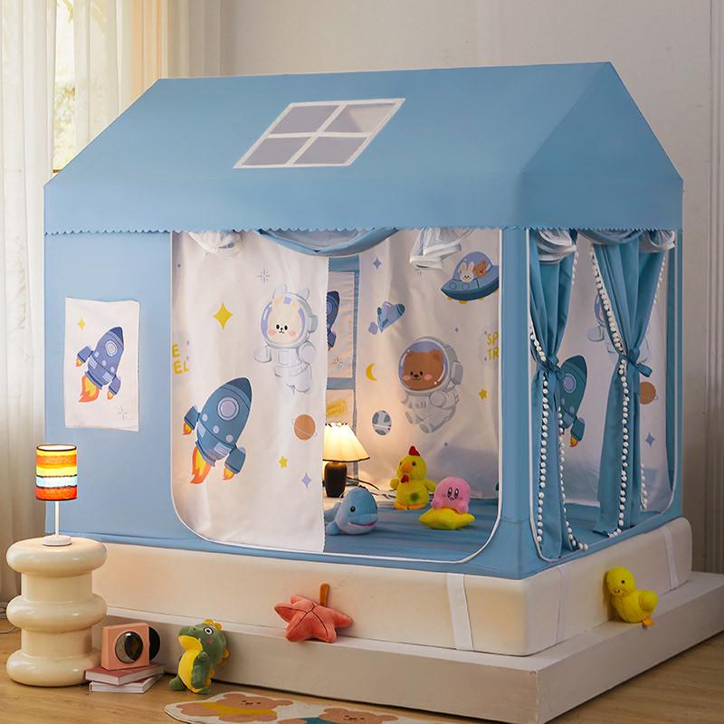 ri0t单人1米35儿童床帘遮光9定 制矮女孩蚊帐新型小房子床上帐篷